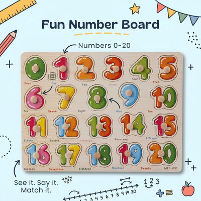 nylyCas™ Wooden Match & Learn Puzzle Board