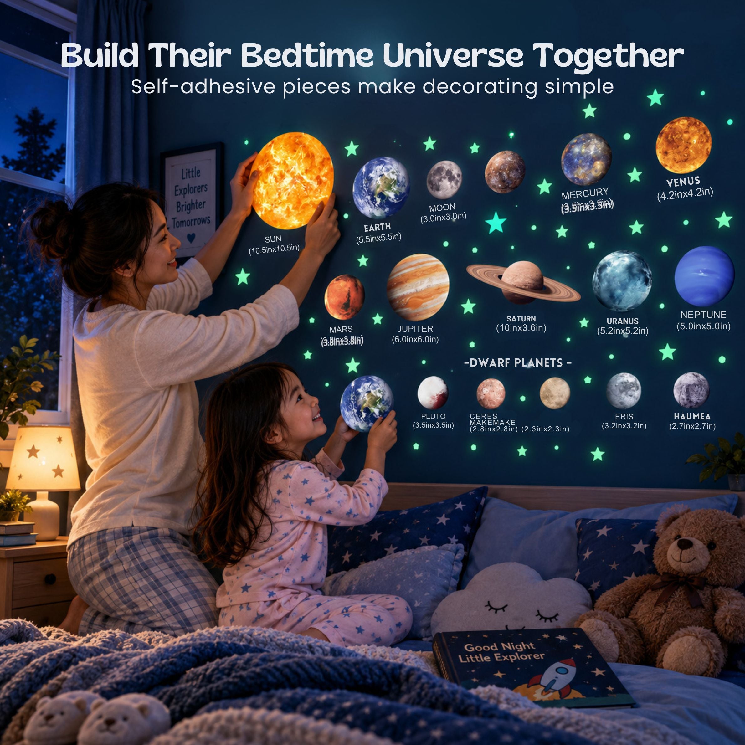 nylyCas™ Glow-in-the-Dark Space Sticker Set