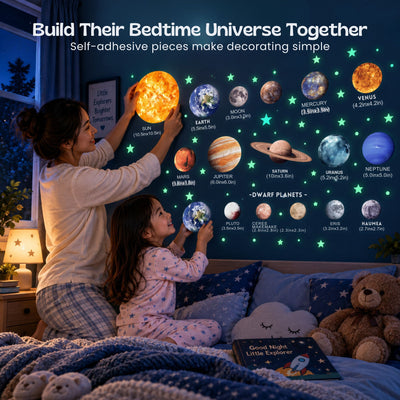 nylyCas™ Glow-in-the-Dark Space Sticker Set