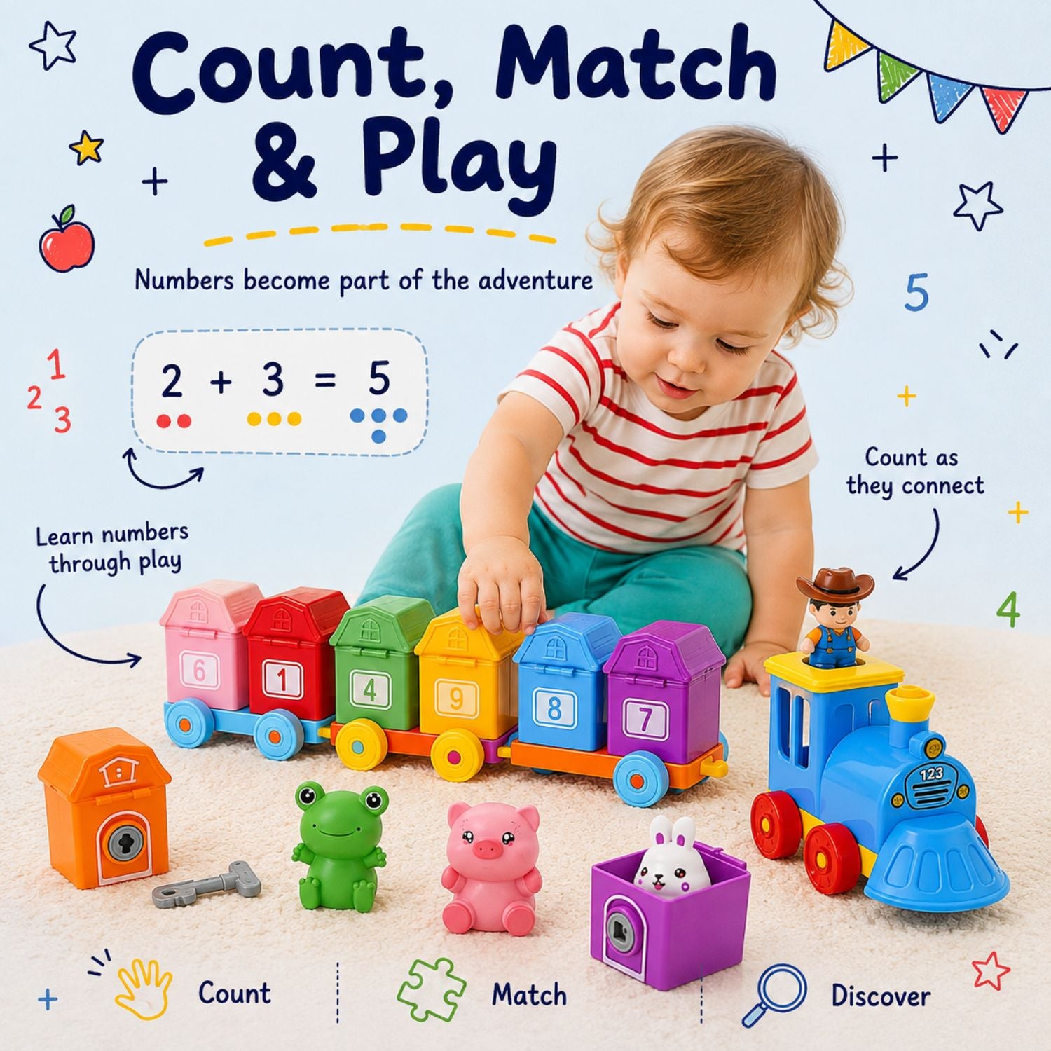 nylyCas™ Animal Train Match & Play Set
