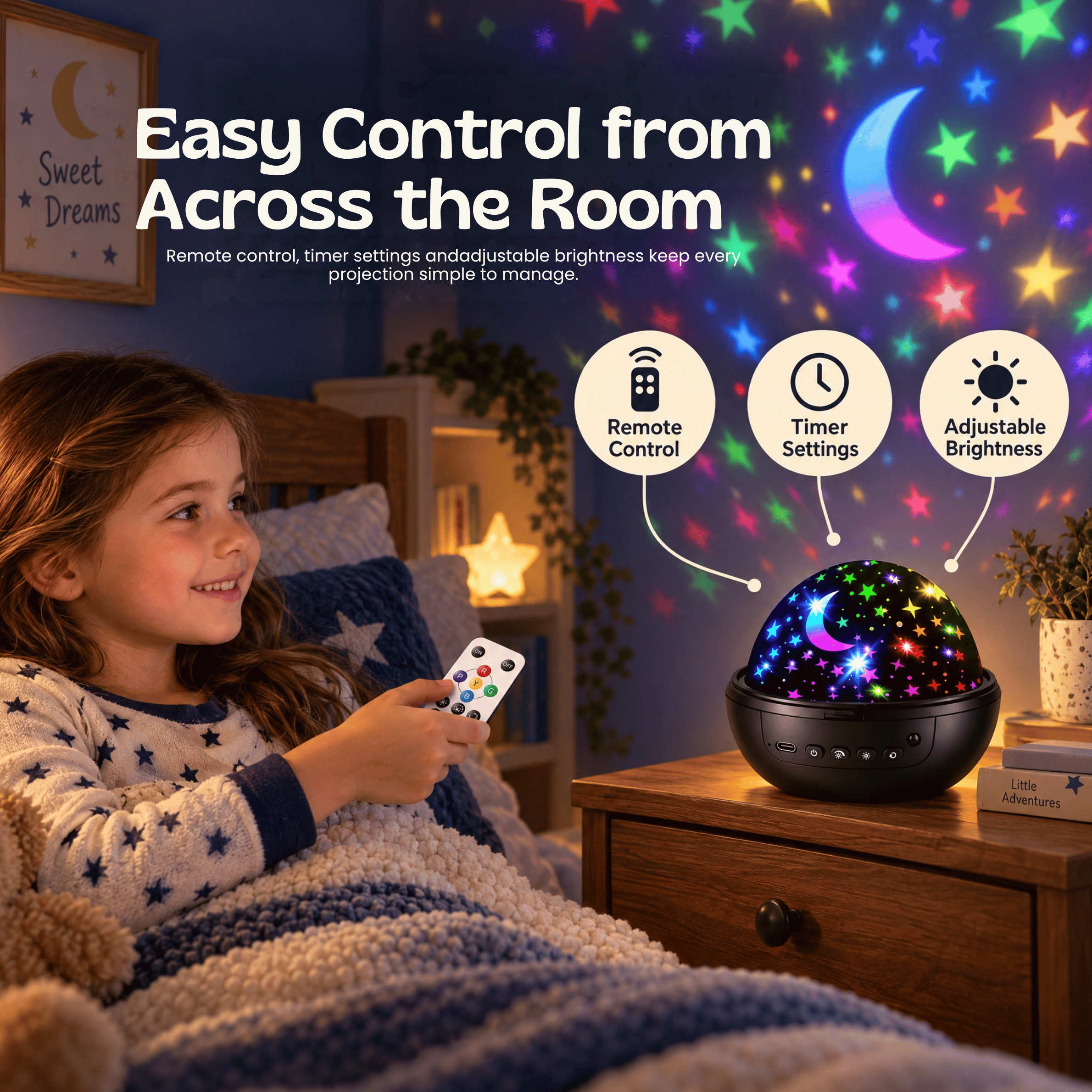 nylyCas™ StarryGlow Projector Night Light