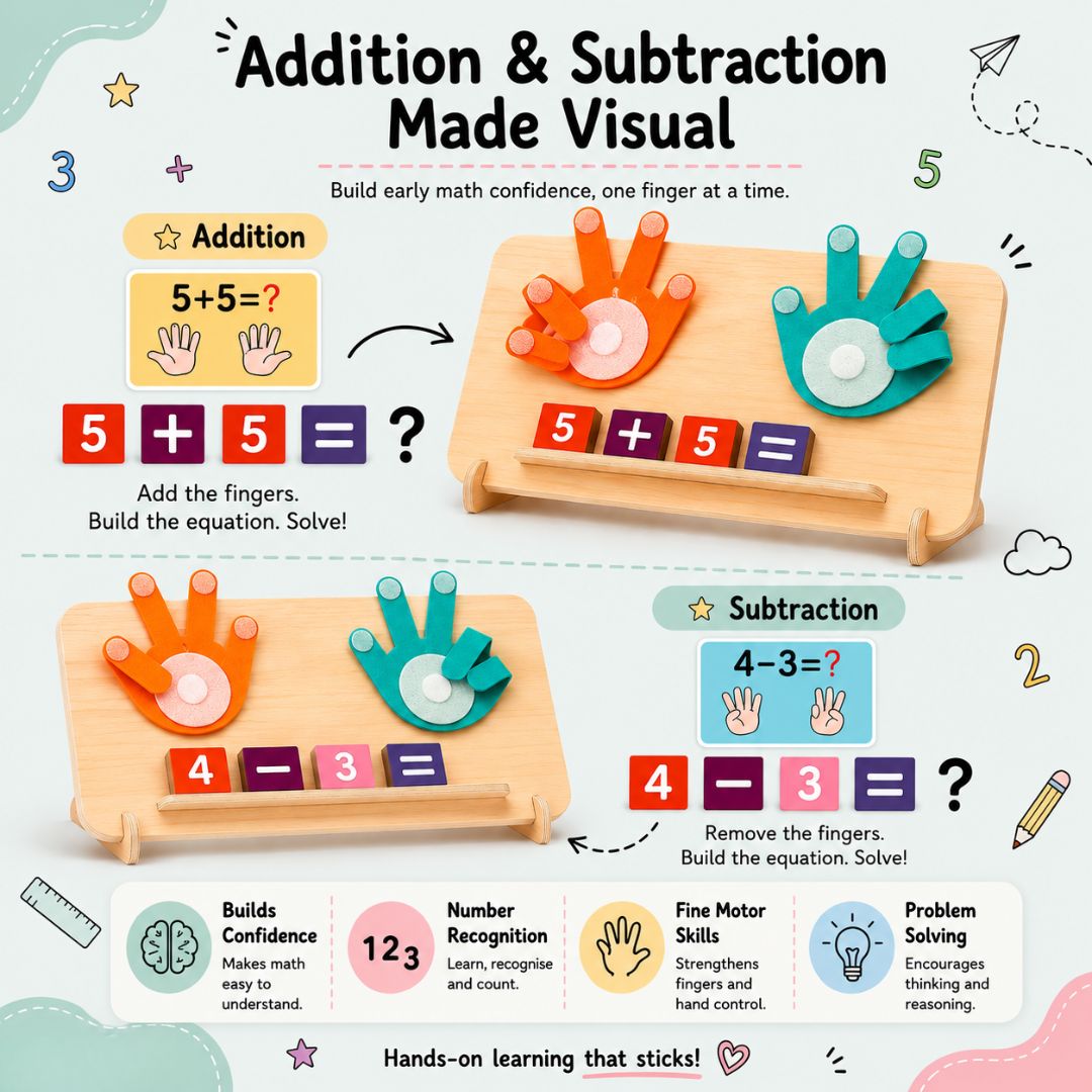 nylyCas™ Wooden Finger Math Counting Board