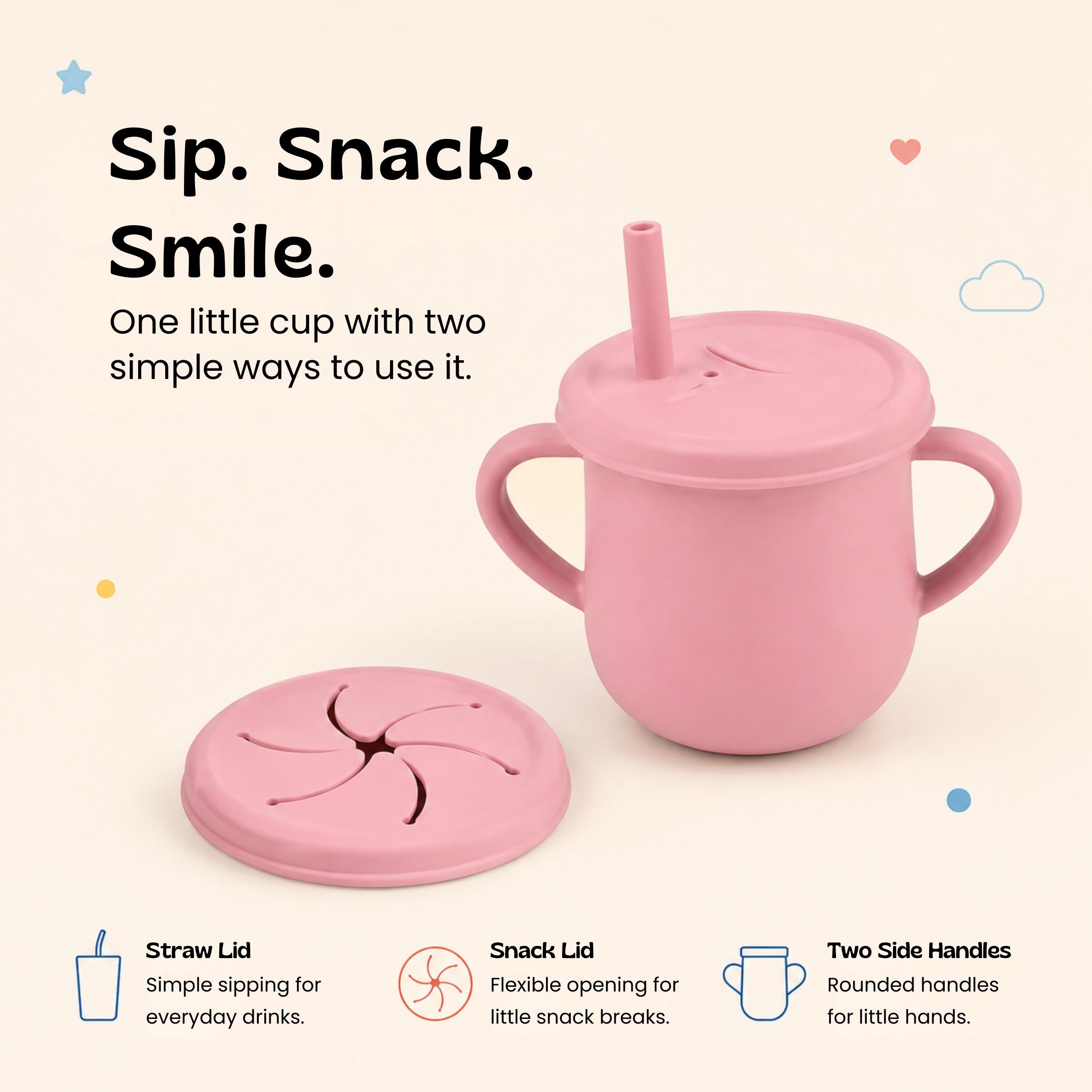 nylyCas™ Sip & Snack Silicone Training Cup