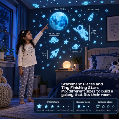 nylyCas™ GalaxyGlow Space Wall Stickers