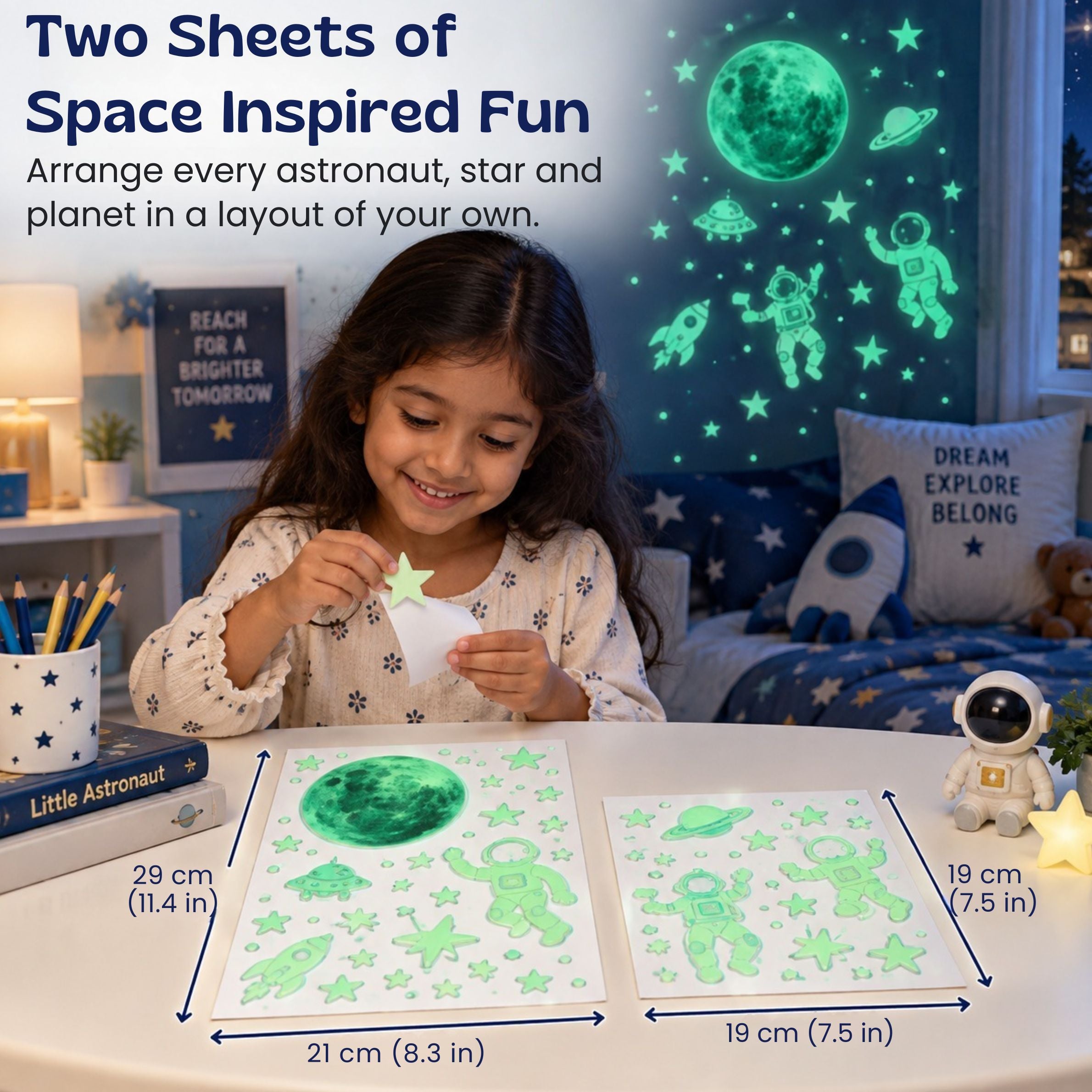 nylyCas™ MoonGlow Astronaut Wall Stickers
