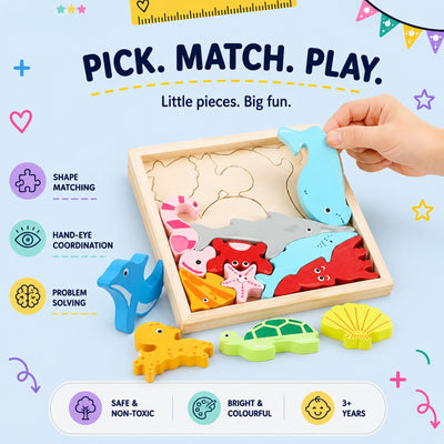 nylyCas™ Wooden Tangram Puzzle Board