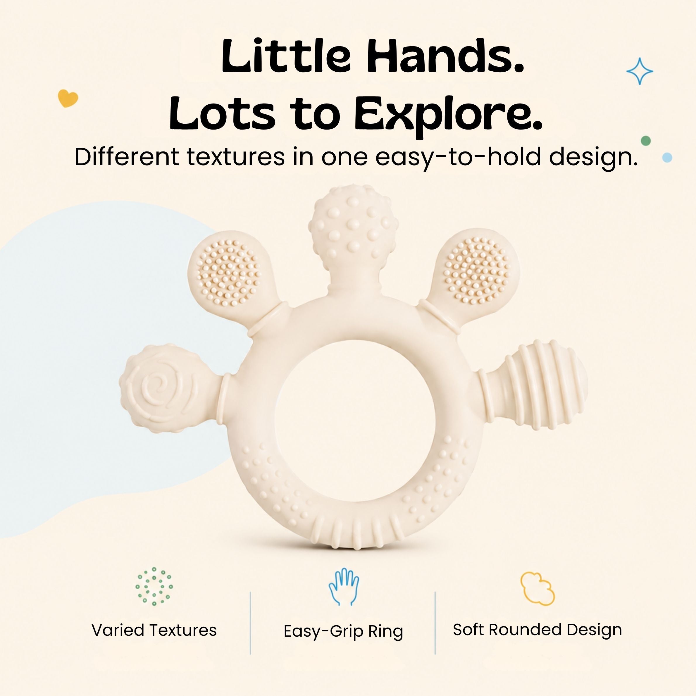 nylyCas™ LittleGrip Silicone Teether Rattle