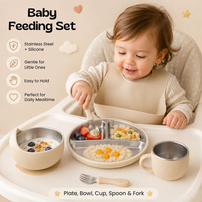 nylyCas™ LittleDine Stainless Steel Baby Feeding Set