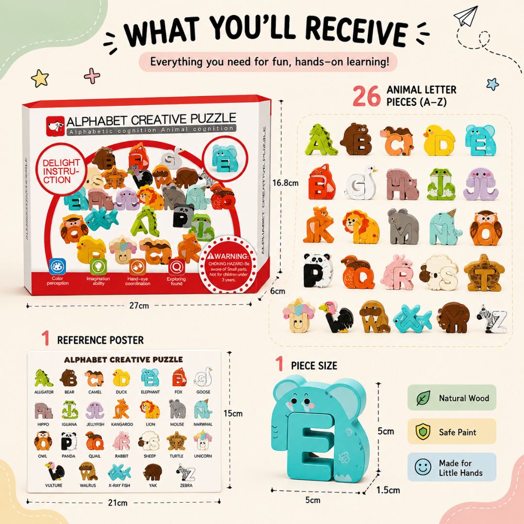 nylyCas™ Animal Alphabet Puzzle Set
