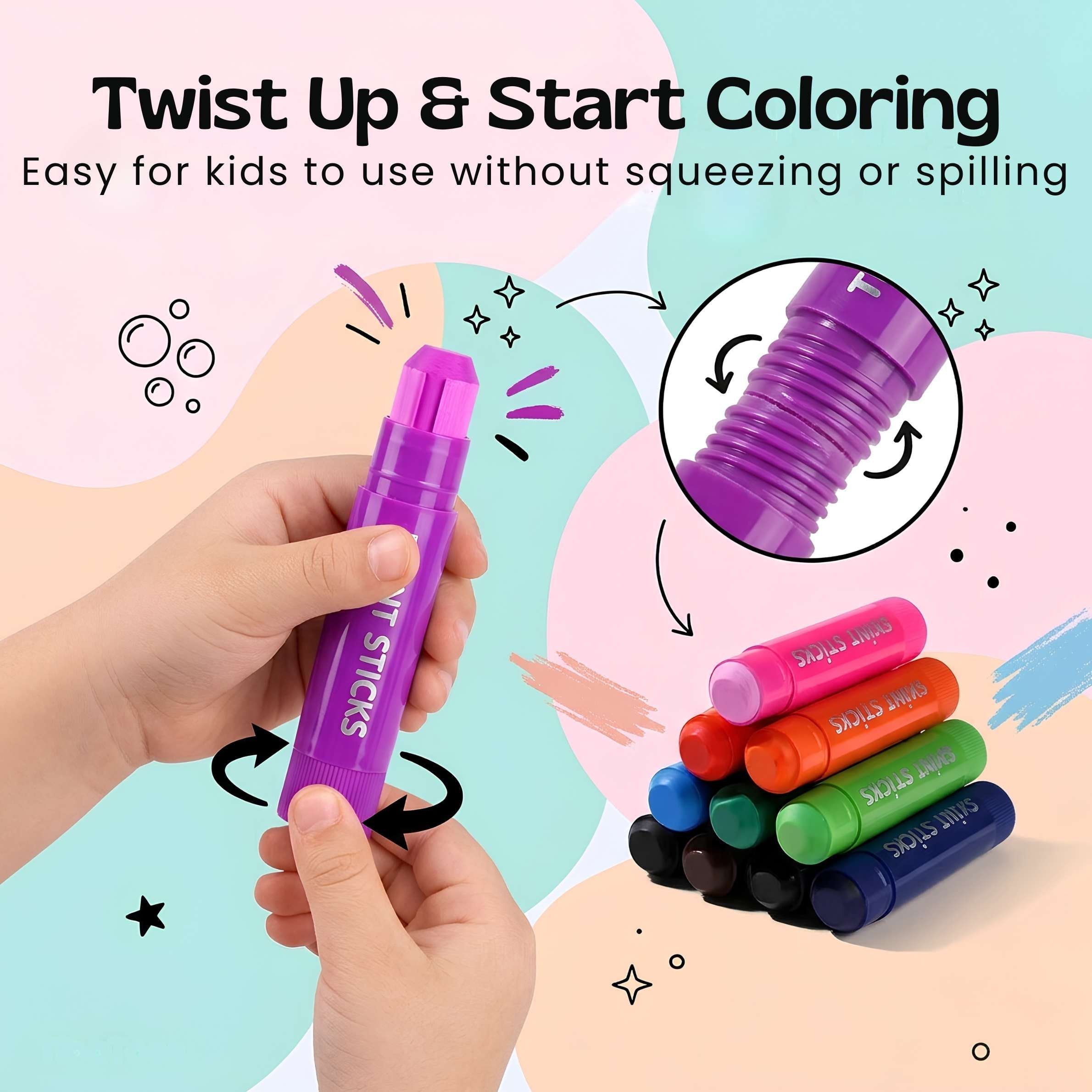 nylyCas™ RainbowGlide Washable Paint Sticks