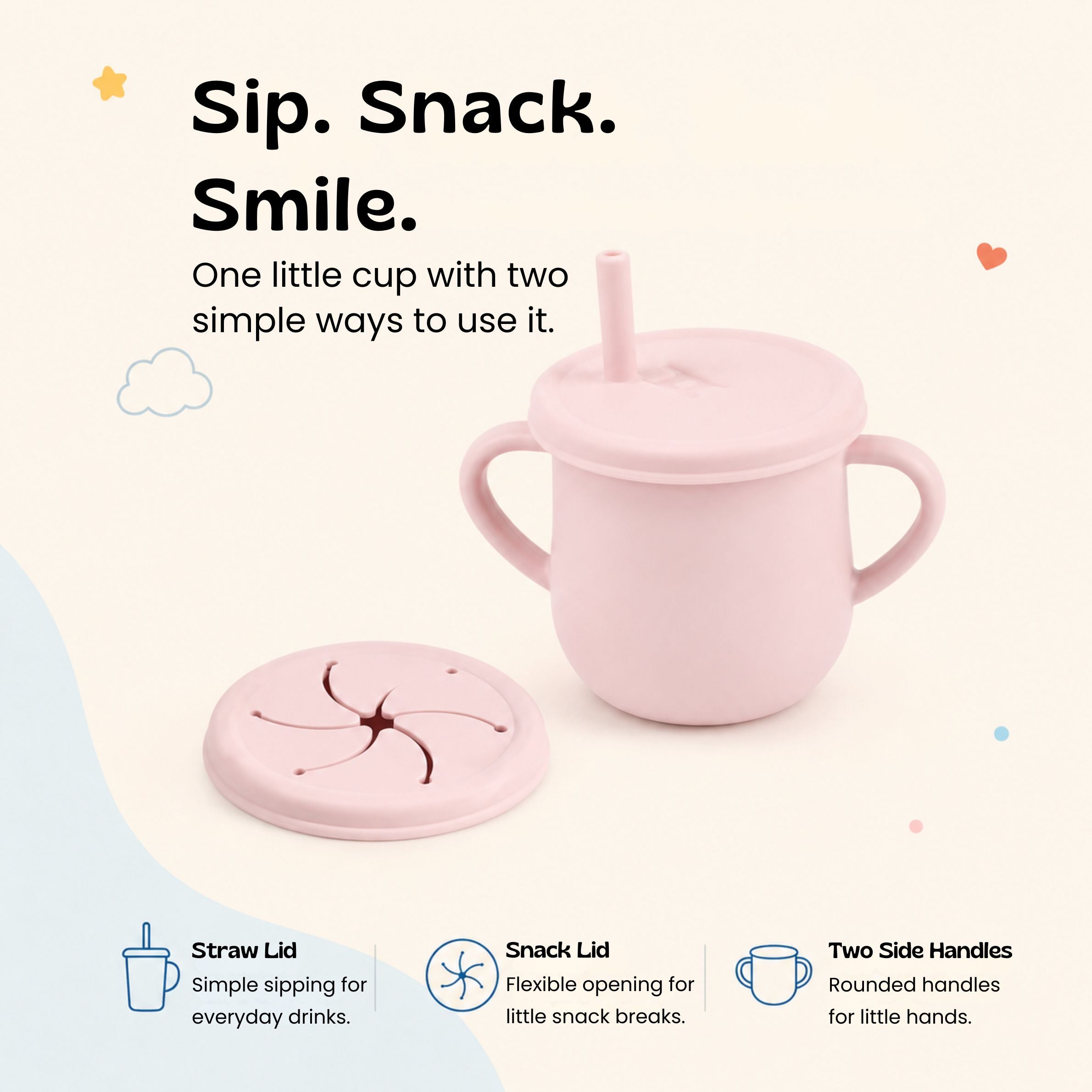 nylyCas™ Sip & Snack Silicone Training Cup