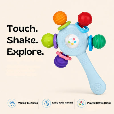 nylyCas™ RainbowGrip Baby Teether Rattle