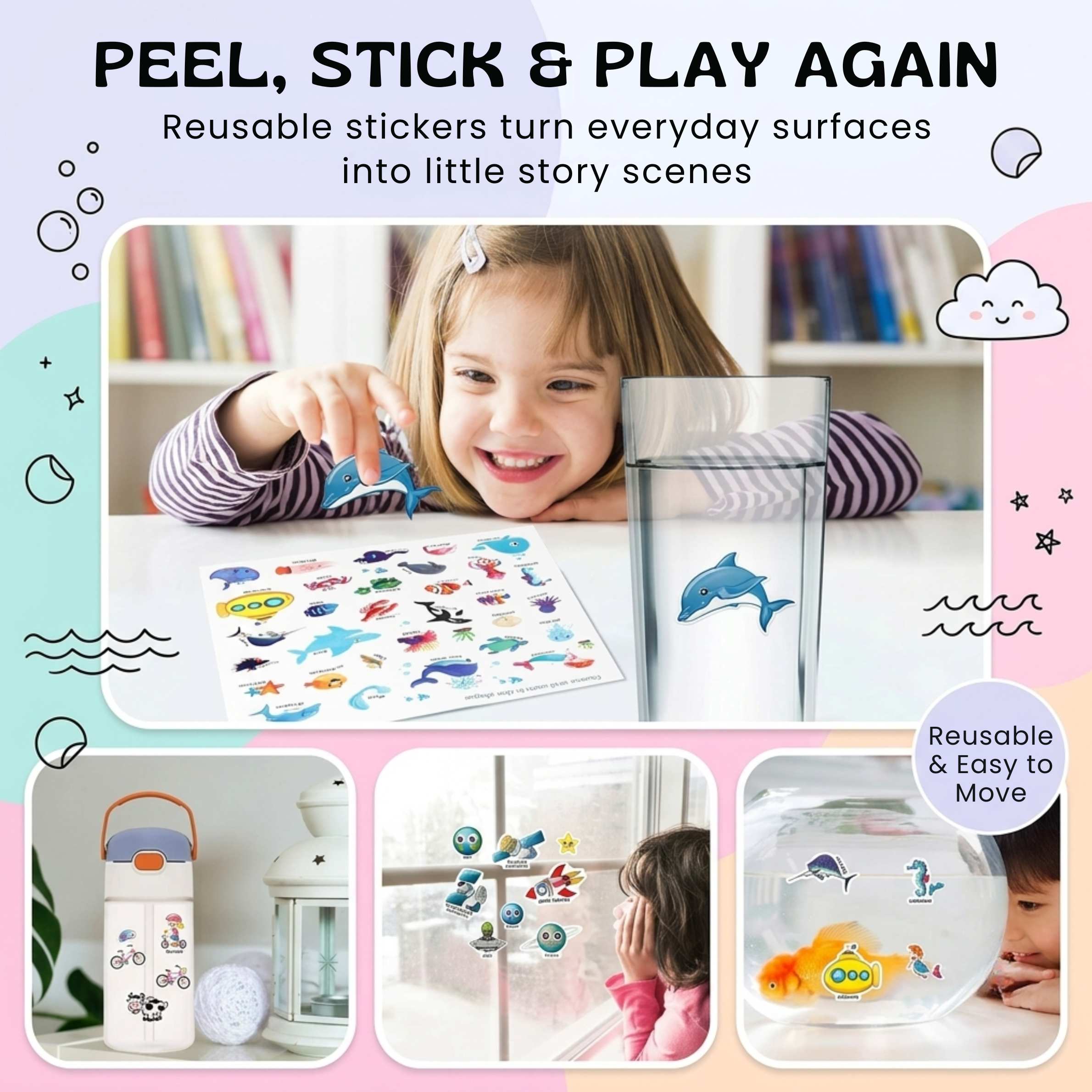 nylyCas™ MiniScene Reusable Sticker Book