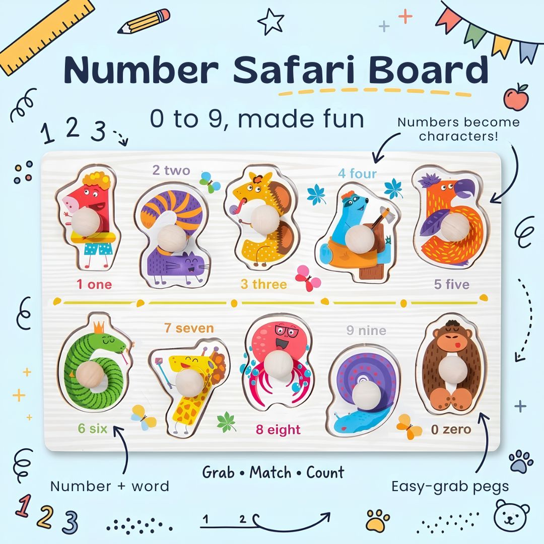 nylyCas™ Wooden Match & Learn Puzzle Board