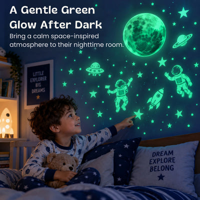 nylyCas™ MoonGlow Astronaut Wall Stickers