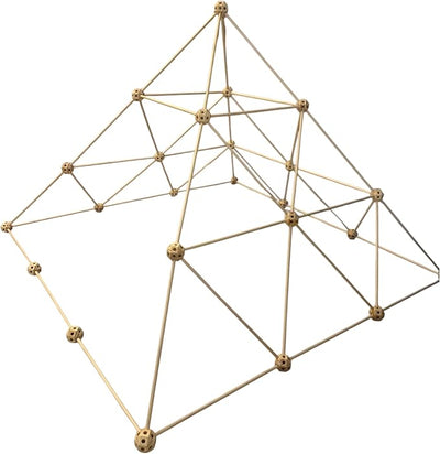 Wooden Fort Building Kit for Kids - STEM Montessori construction toy - 52 rods & 30 spheres (Ages +4)