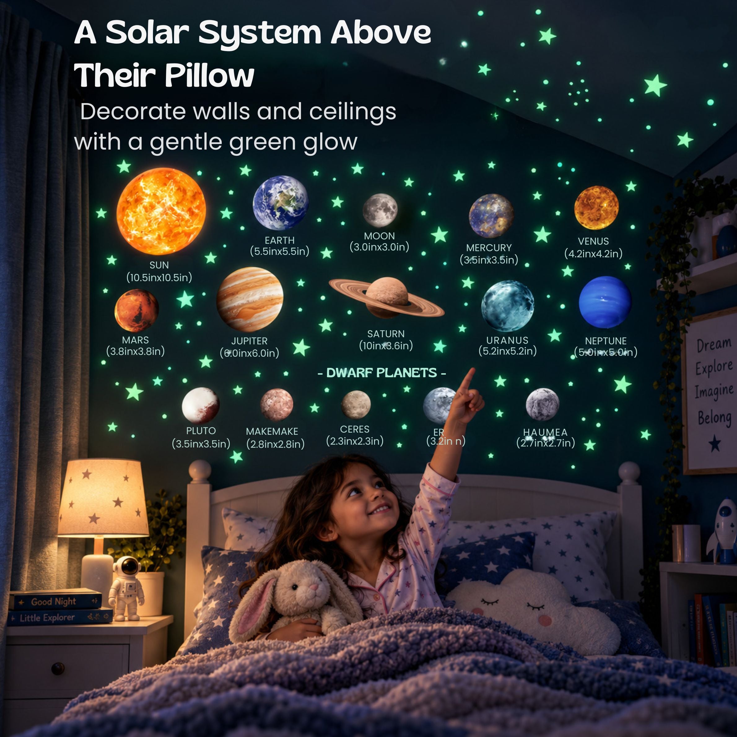 nylyCas™ Glow-in-the-Dark Space Sticker Set