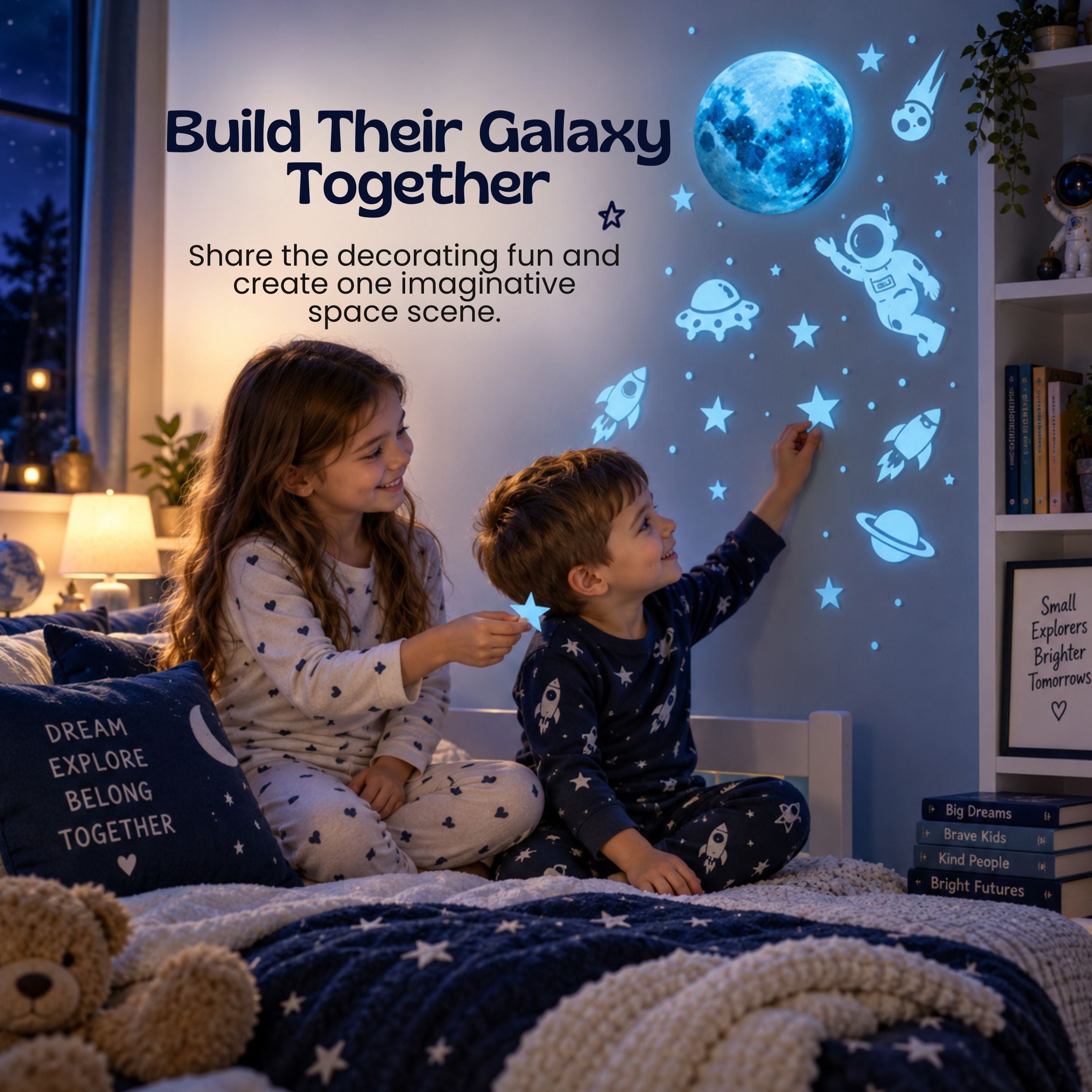 nylyCas™ GalaxyGlow Space Wall Stickers