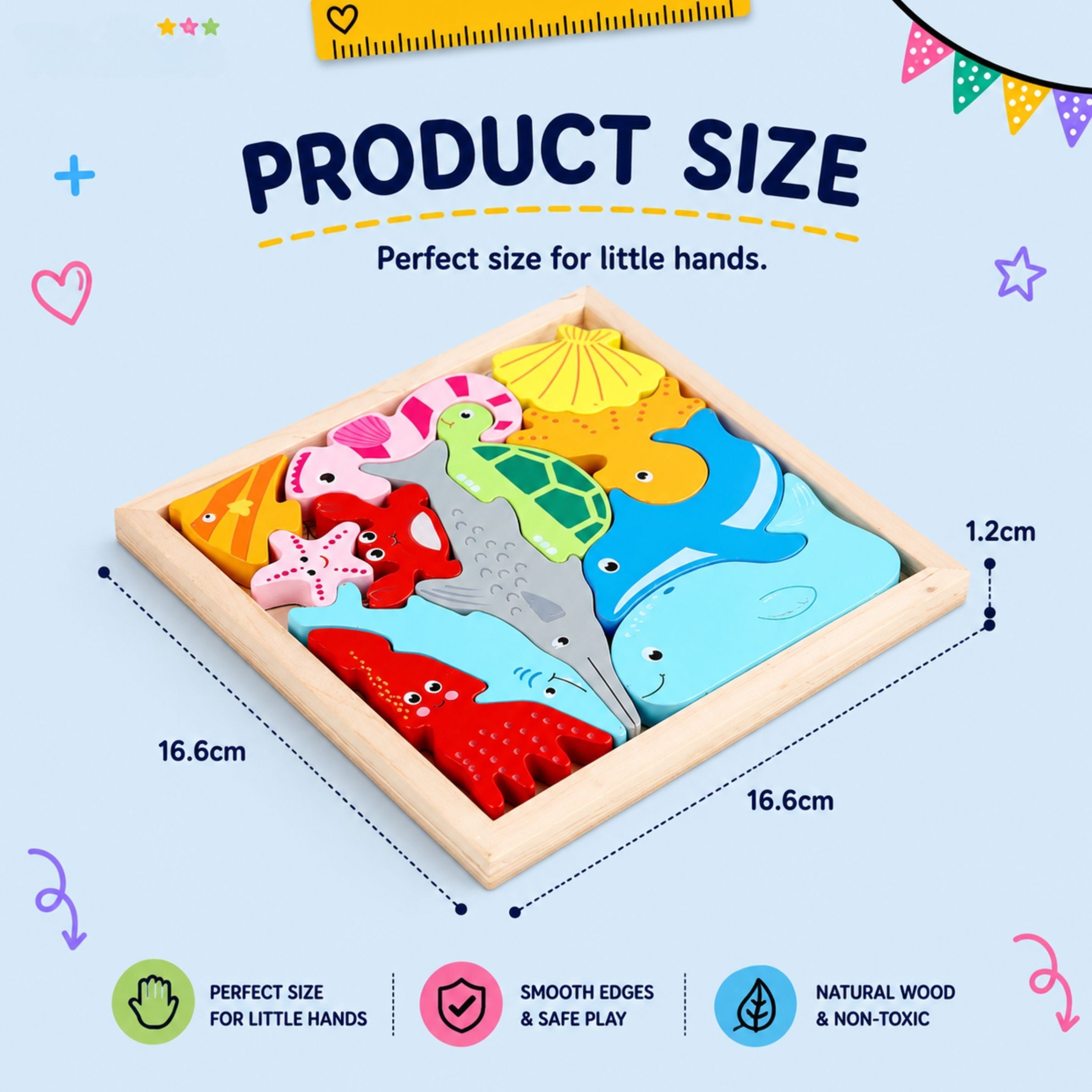 nylyCas™ Wooden Tangram Puzzle Board