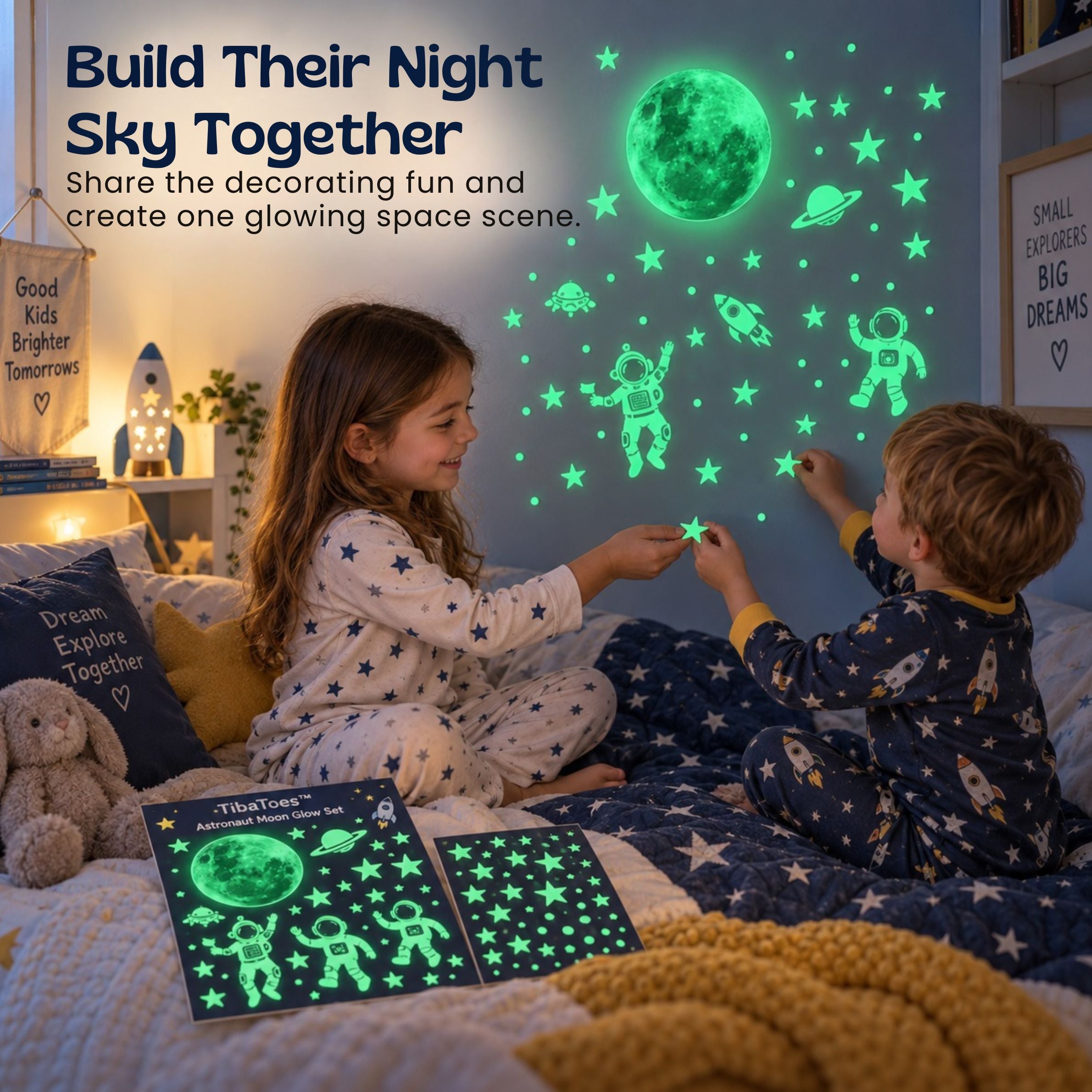 nylyCas™ MoonGlow Astronaut Wall Stickers