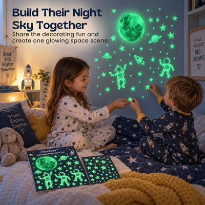 nylyCas™ MoonGlow Astronaut Wall Stickers