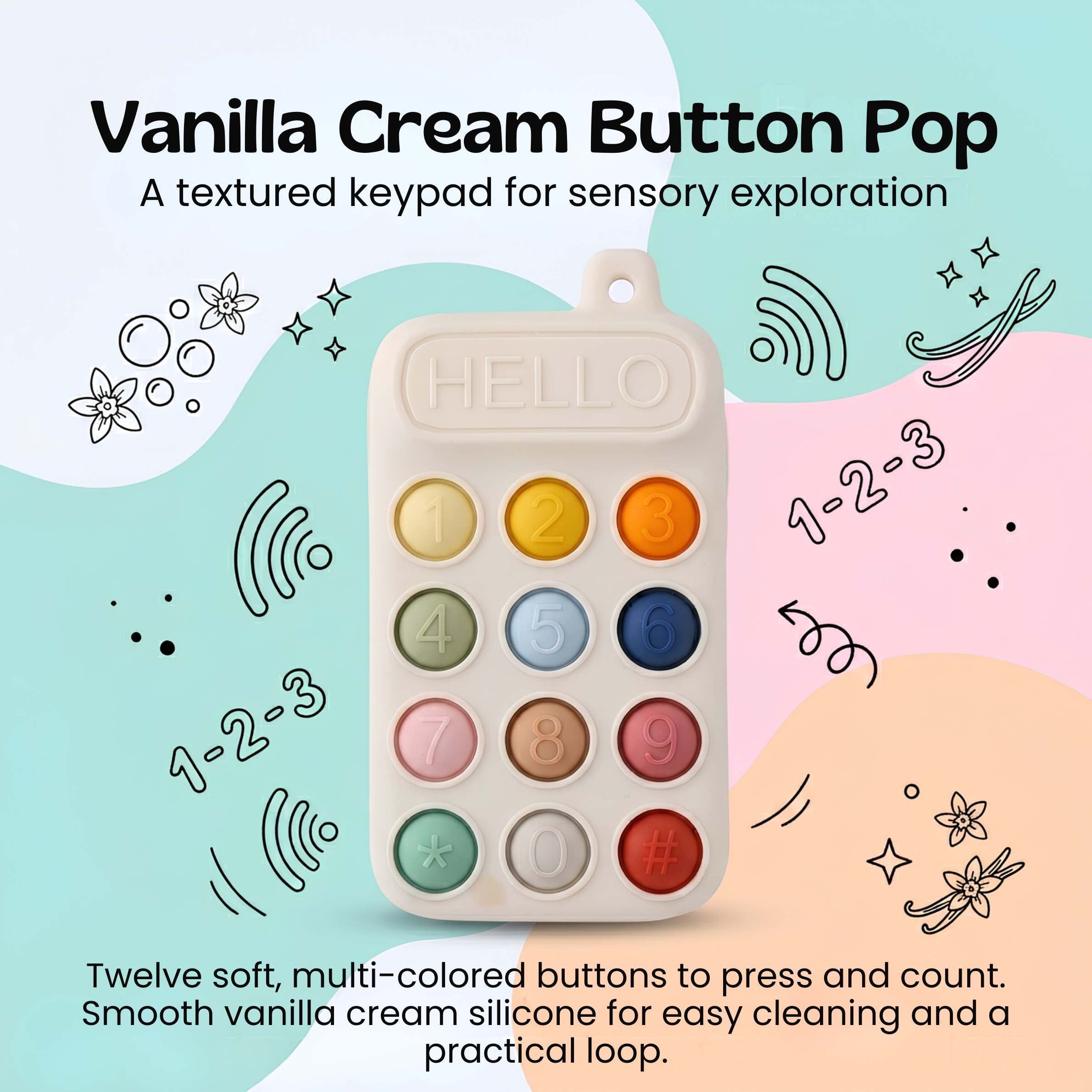 nylyCas™ Click & Calm Silicone Phone Teether