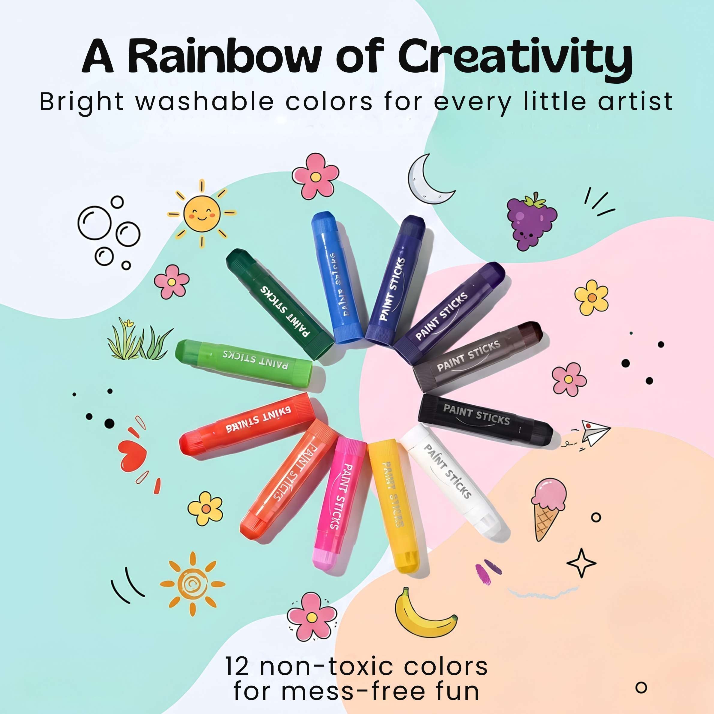 nylyCas™ RainbowGlide Washable Paint Sticks