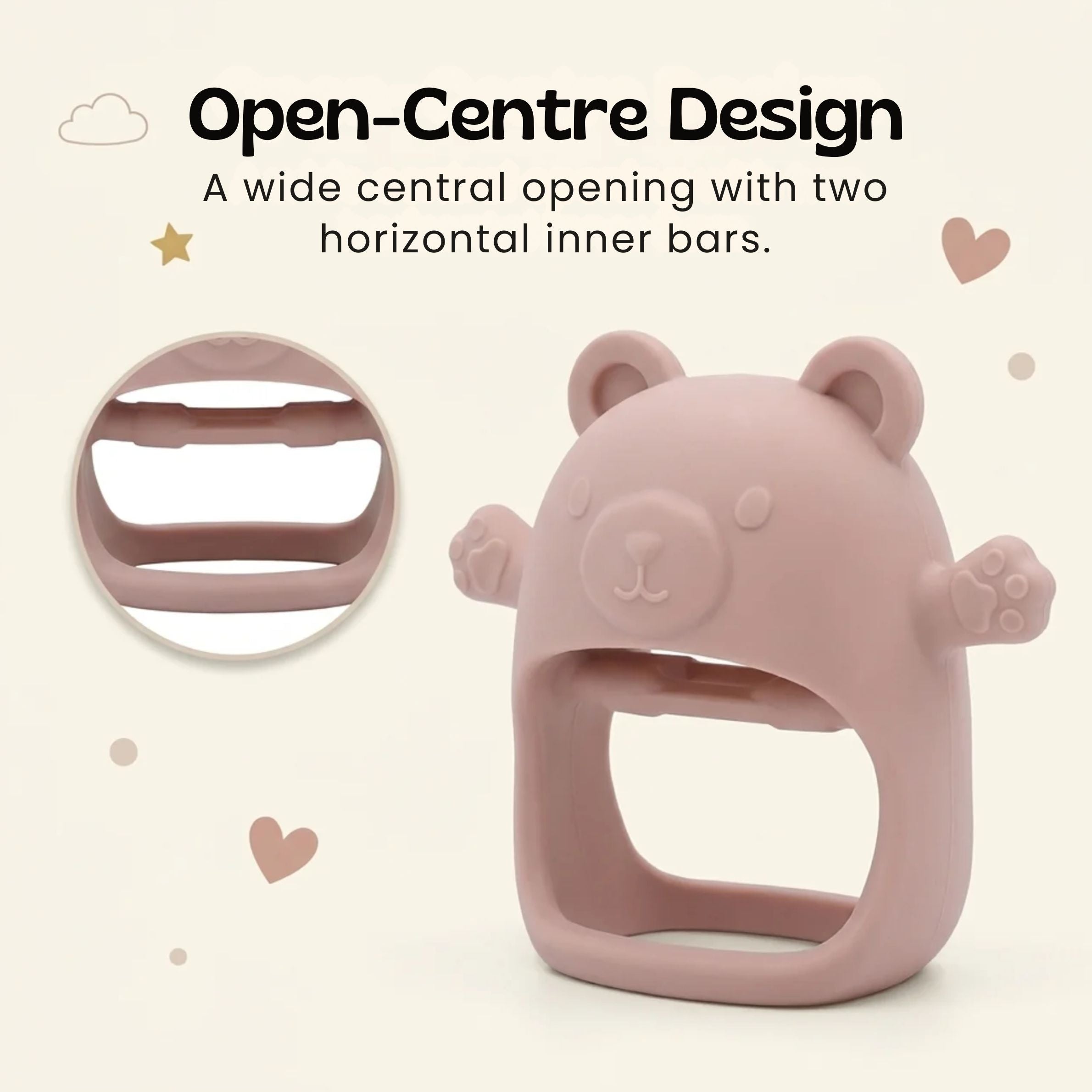 nylyCas™ BearBite Silicone Baby Teether