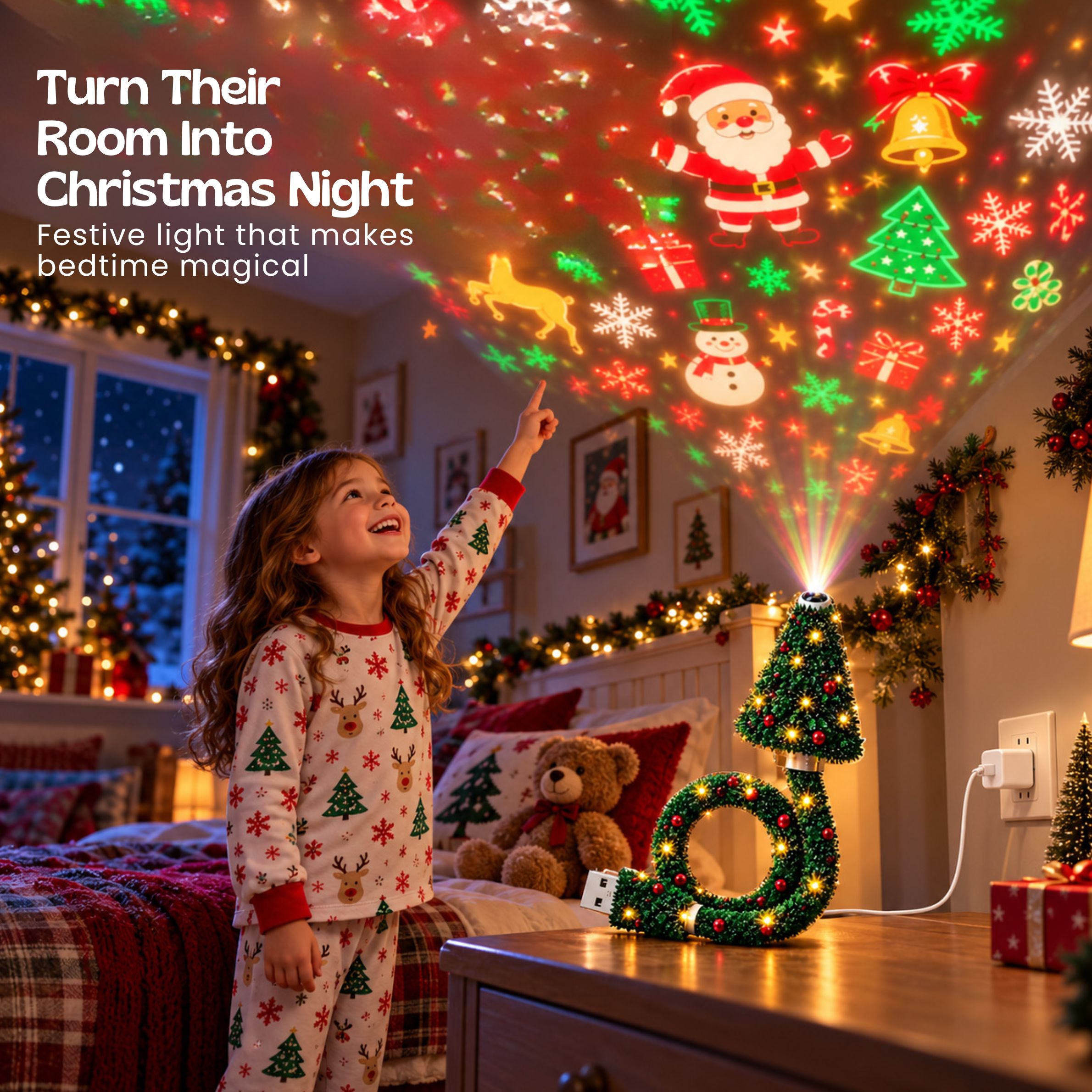 nylyCas™ ChristmasGlow Tree Projector Light