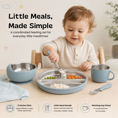 nylyCas™ LittleDine Stainless Steel Baby Feeding Set