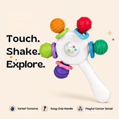 nylyCas™ RainbowGrip Baby Teether Rattle