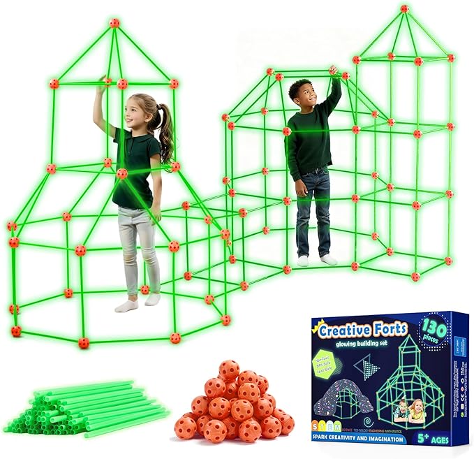 nylyCas® Glow in The Dark Kids Fort With 130 pcs