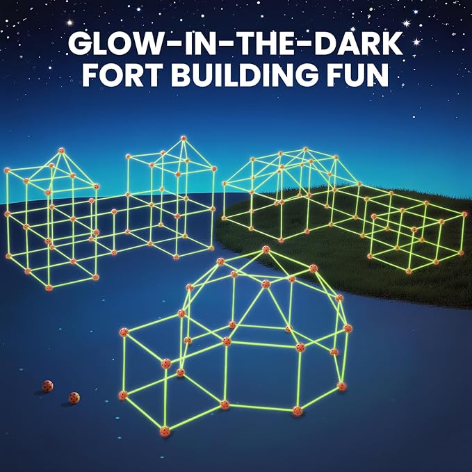 nylyCas® Glow in The Dark Kids Fort With 130 pcs