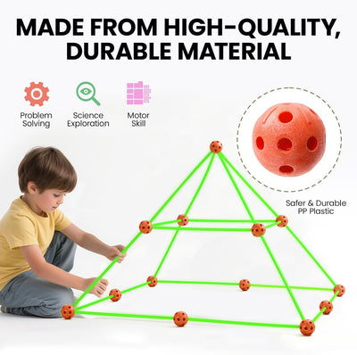 nylyCas® Glow in The Dark Kids Fort With 130 pcs