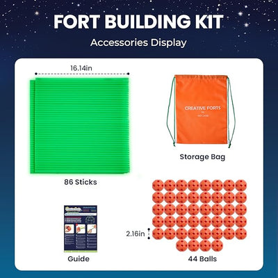 nylyCas® Glow in The Dark Kids Fort With 130 pcs