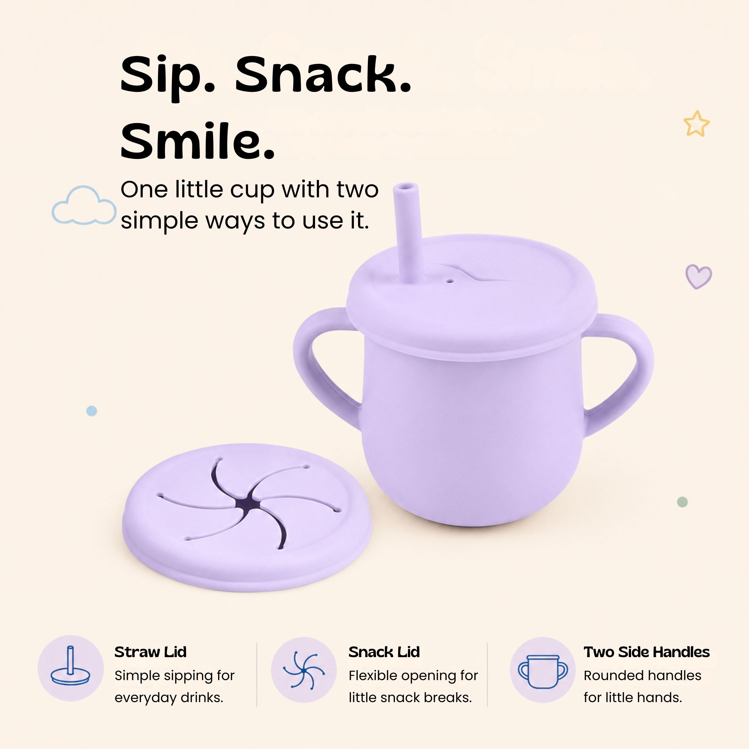 nylyCas™ Sip & Snack Silicone Training Cup