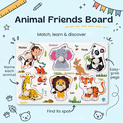 nylyCas™ Wooden Match & Learn Puzzle Board