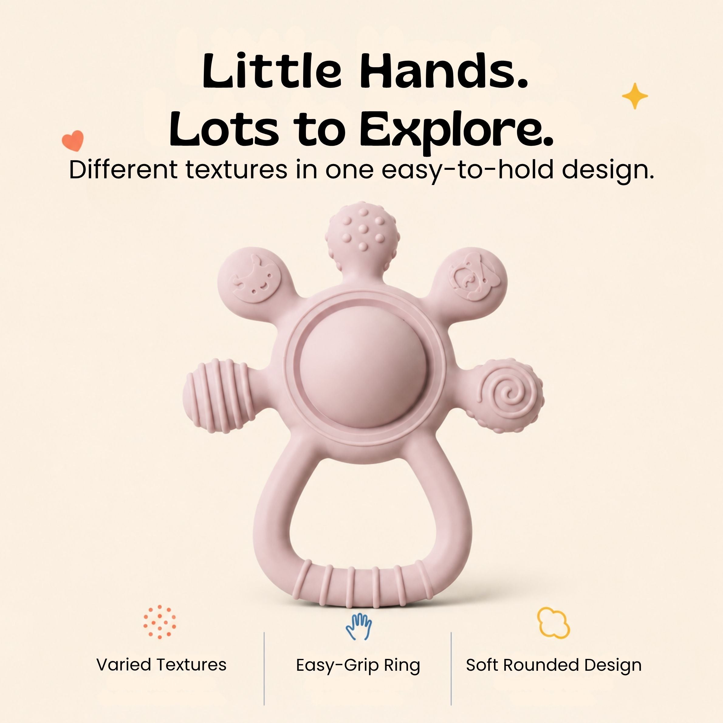 nylyCas™ LittleGrip Silicone Teether Rattle