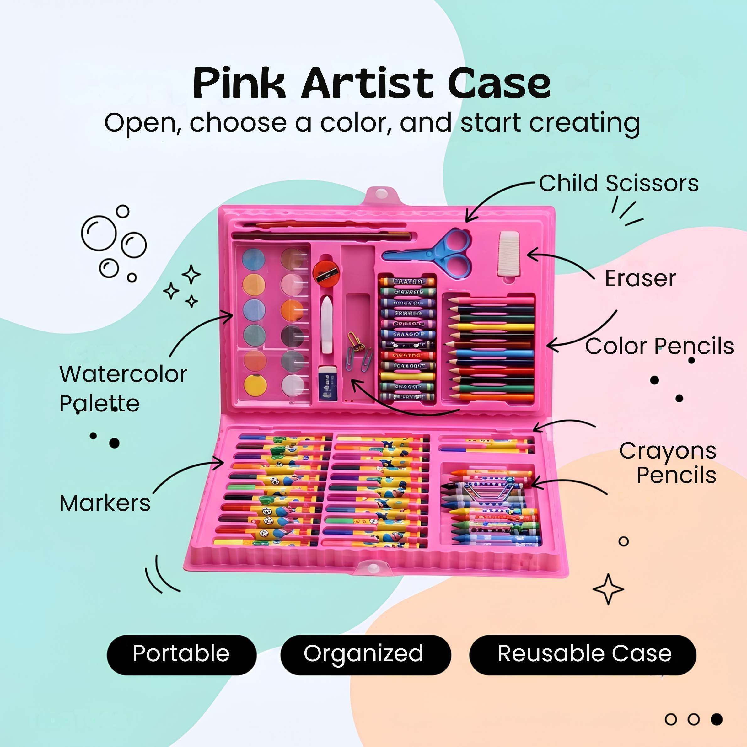 nylyCas™ MegaArtist 86-Piece Creative Art Set