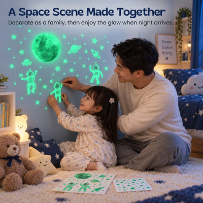 nylyCas™ MoonGlow Astronaut Wall Stickers
