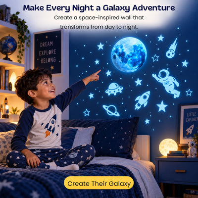 nylyCas™ GalaxyGlow Space Wall Stickers