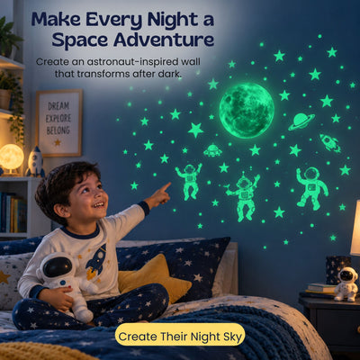 nylyCas™ MoonGlow Astronaut Wall Stickers