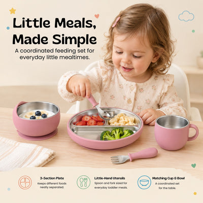 nylyCas™ LittleDine Stainless Steel Baby Feeding Set