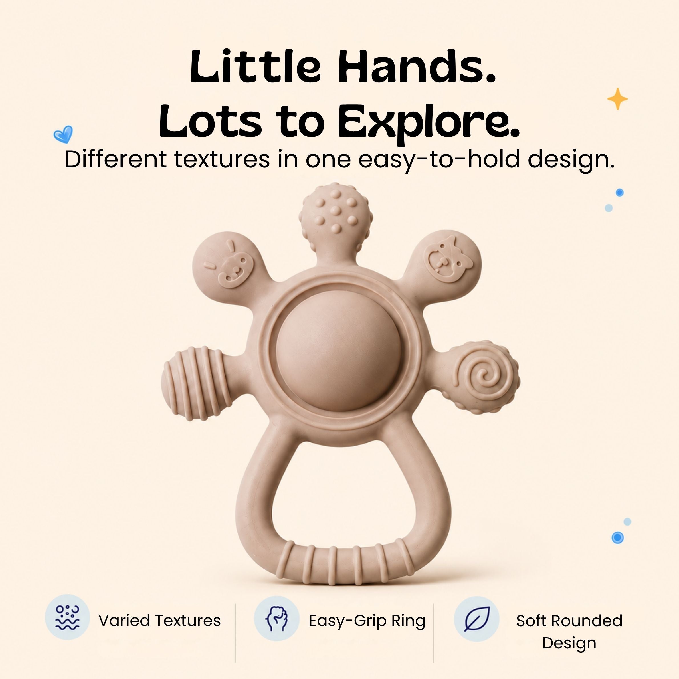 nylyCas™ LittleGrip Silicone Teether Rattle