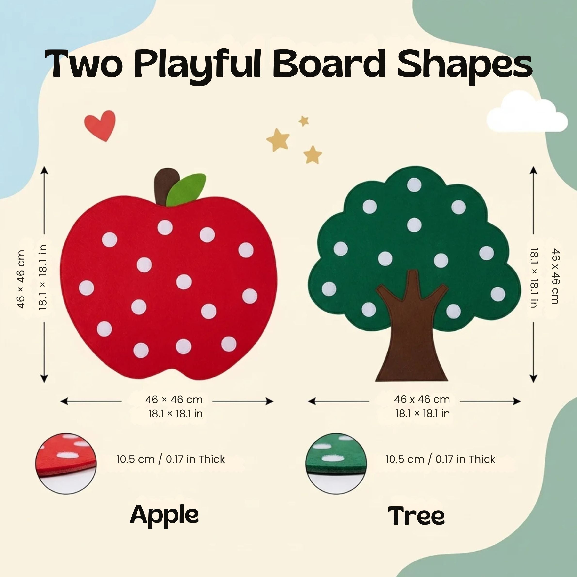 nylyCas™ ApplePatch Felt Food Sorting Board