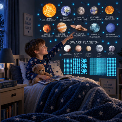 nylyCas™ Glow-in-the-Dark Space Sticker Set