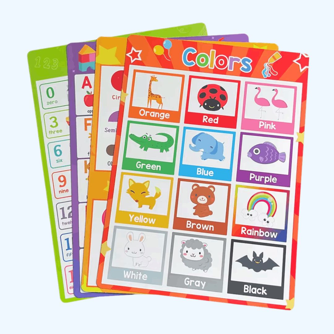 nylyCas™ Montessori Learning Posters: 20-Piece Educational Wall Chart Set for Toddlers & Preschoolers