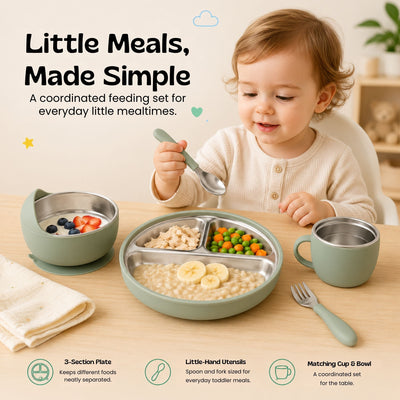 nylyCas™ LittleDine Stainless Steel Baby Feeding Set