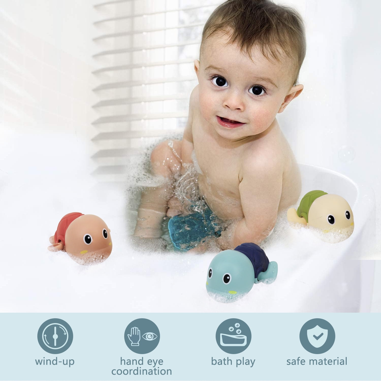 nylyCas™ 3-Pack Turtle Bathtub Toys