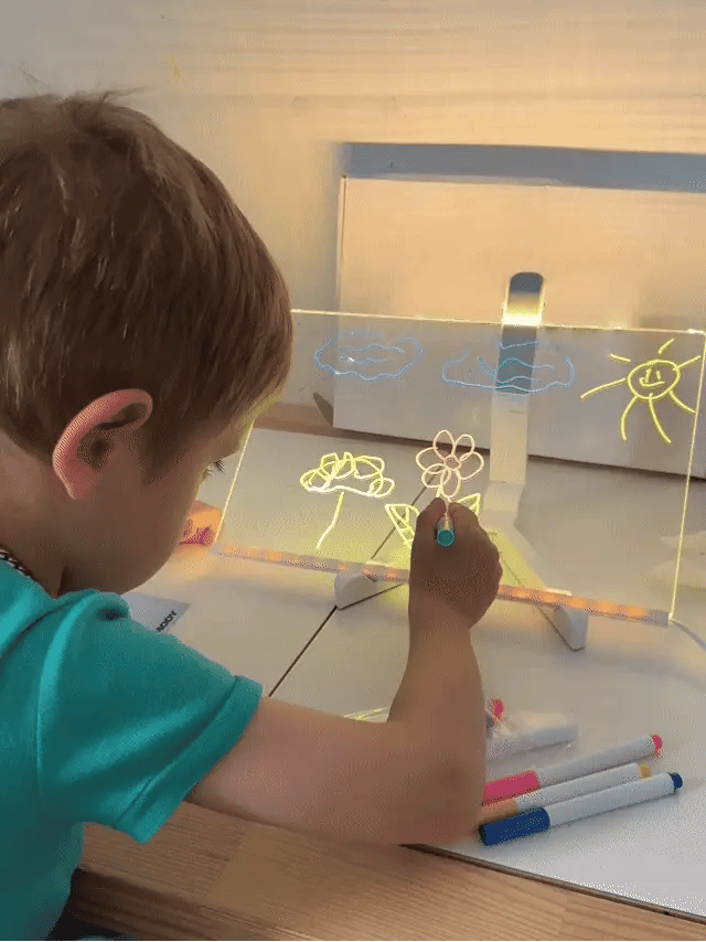 Child enjoying screen-free drawing time